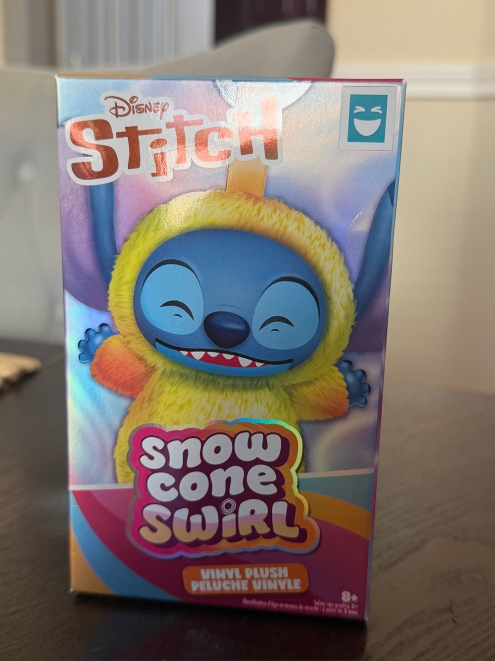 Disney Stitch Snow Cone Swirl keychain Plush - Yellow, Blue & Orange